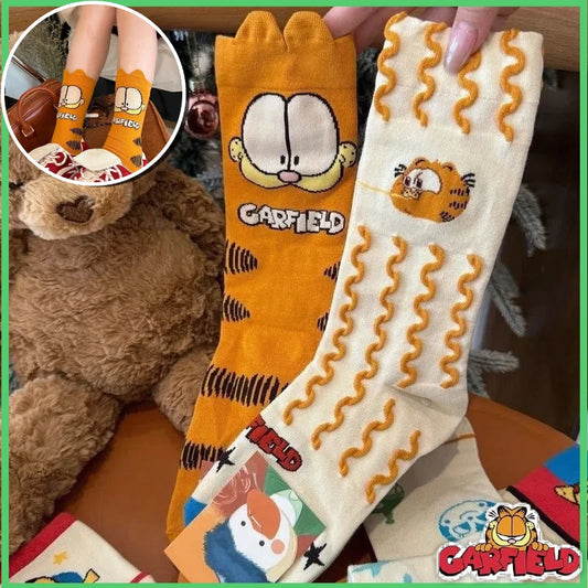 Cartoon Garfiel D Socks Women'S Mid-Calf Socks Autumn And Winter Long Socks Piles Of Socks Autumn And Winter Socks Girl Gift