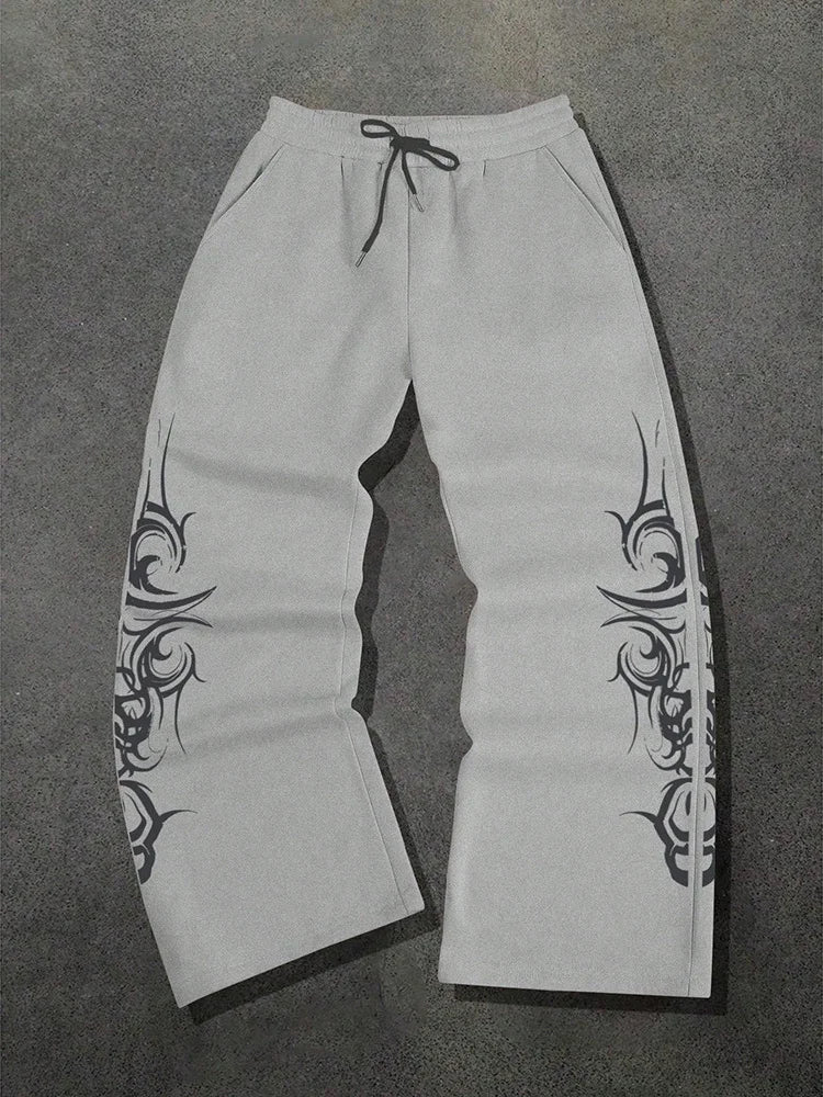 2026 High Street Pants Men Fashion Y2K Sweatpants New Harajuku Hip-Hop Trousers Spring Summer Printed Streetwear Wide-leg Pants