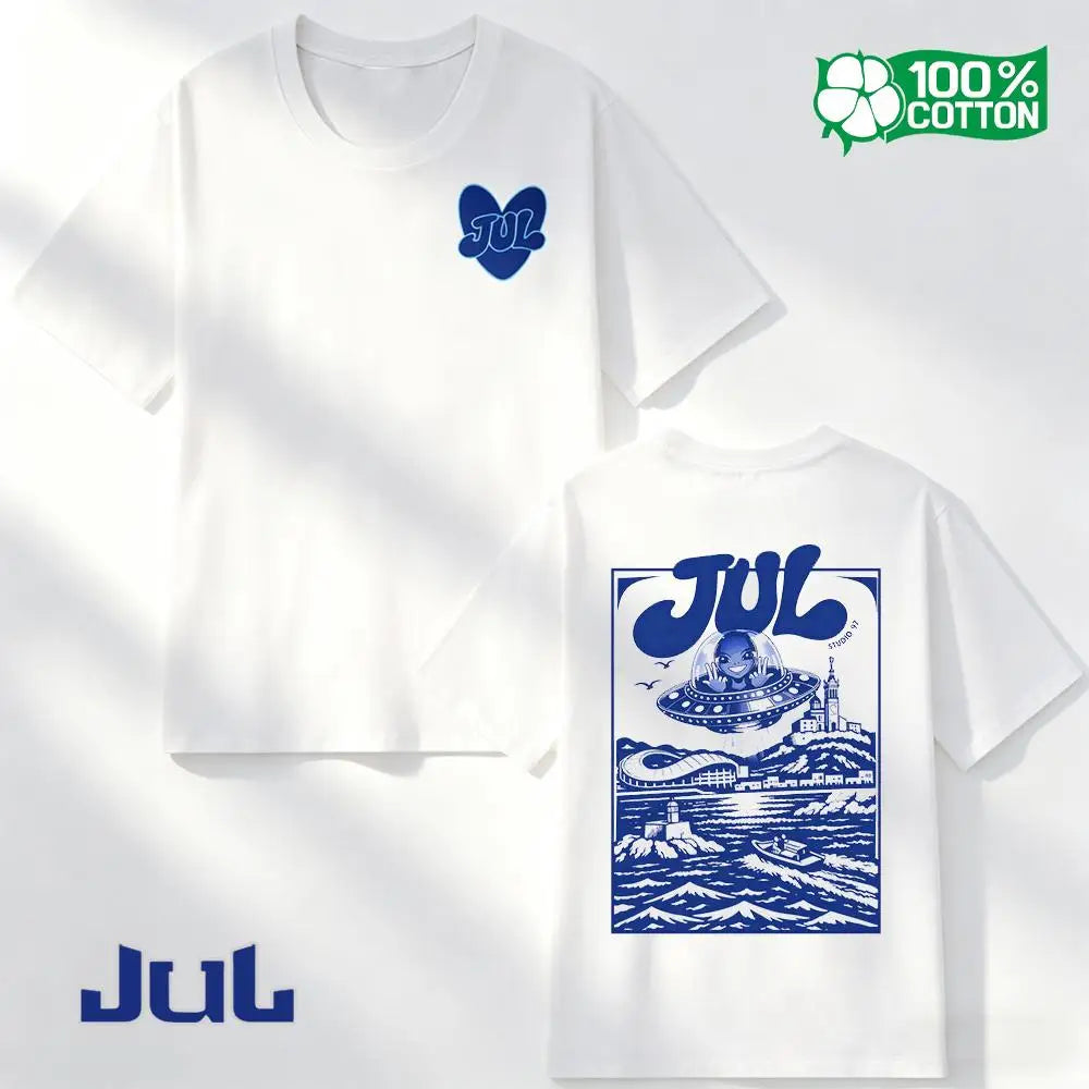 New Rapper JUL Graphic T-shirt Men Women Fashion Hip Hop Casual Streetwear Skin-Friendly Pure Natural Cotton Short Sleeve Tops