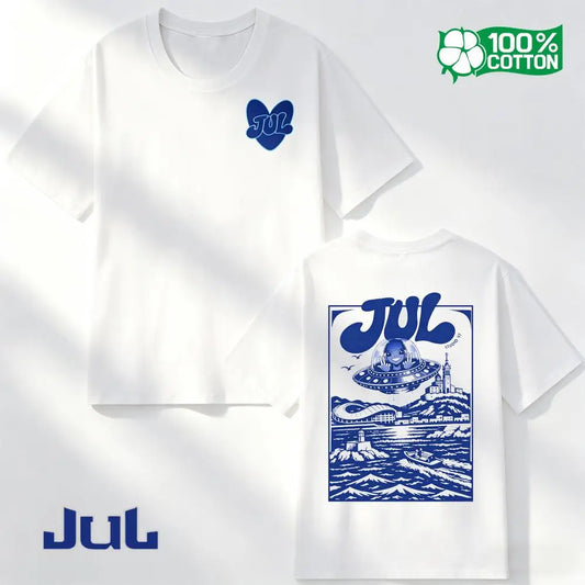 New Rapper JUL Graphic T-shirt Men Women Fashion Hip Hop Casual Streetwear Skin-Friendly Pure Natural Cotton Short Sleeve Tops
