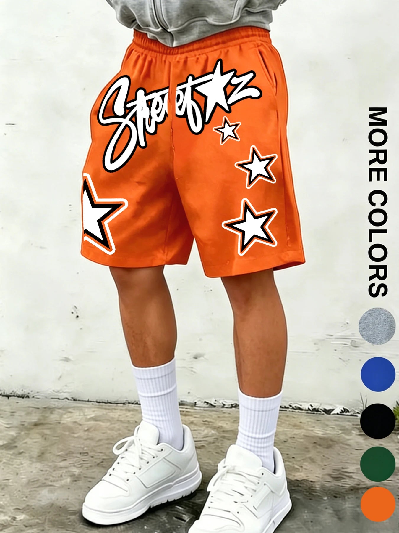 Men's Summer High-Street Style Printed Knit Shorts: Casual, Sporty, and Streetwear Shorts