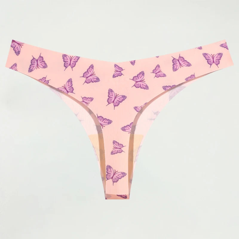 Ultra-thin Seamless Underwear Women's Panties Sexy Graphic Print Thongs Female Low-Waist Stretch G Strings Comfort Lingerie New
