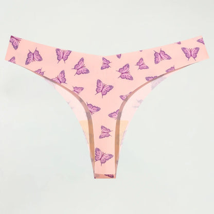 Ultra-thin Seamless Underwear Women's Panties Sexy Graphic Print Thongs Female Low-Waist Stretch G Strings Comfort Lingerie New
