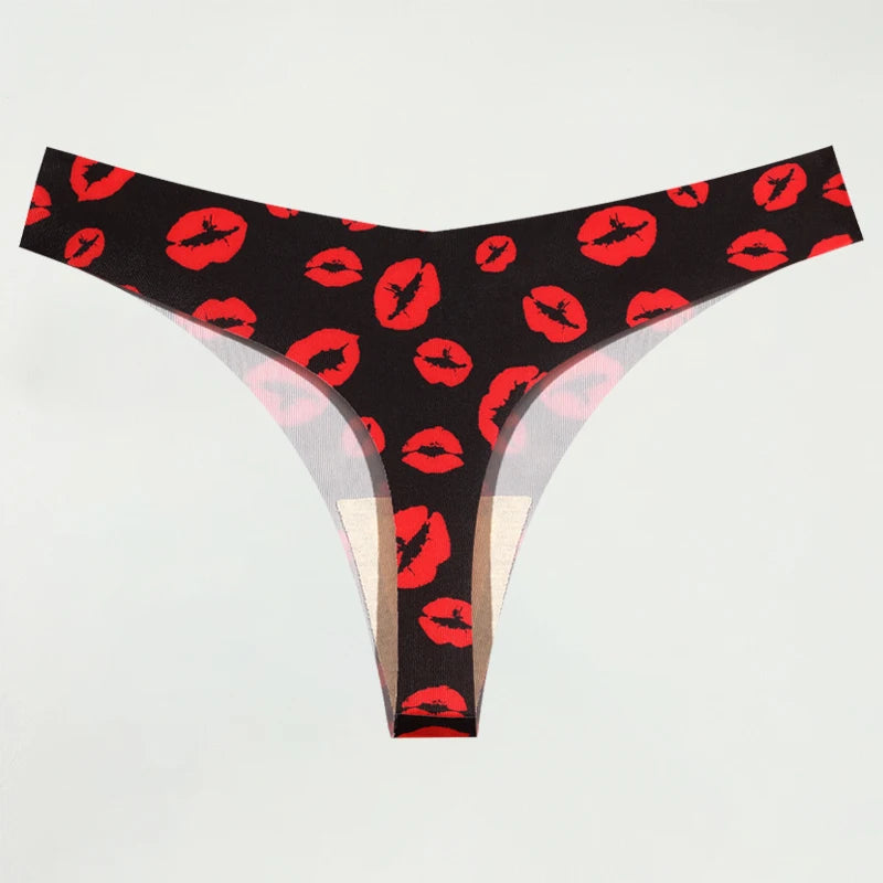 Ultra-thin Seamless Underwear Women's Panties Sexy Graphic Print Thongs Female Low-Waist Stretch G Strings Comfort Lingerie New