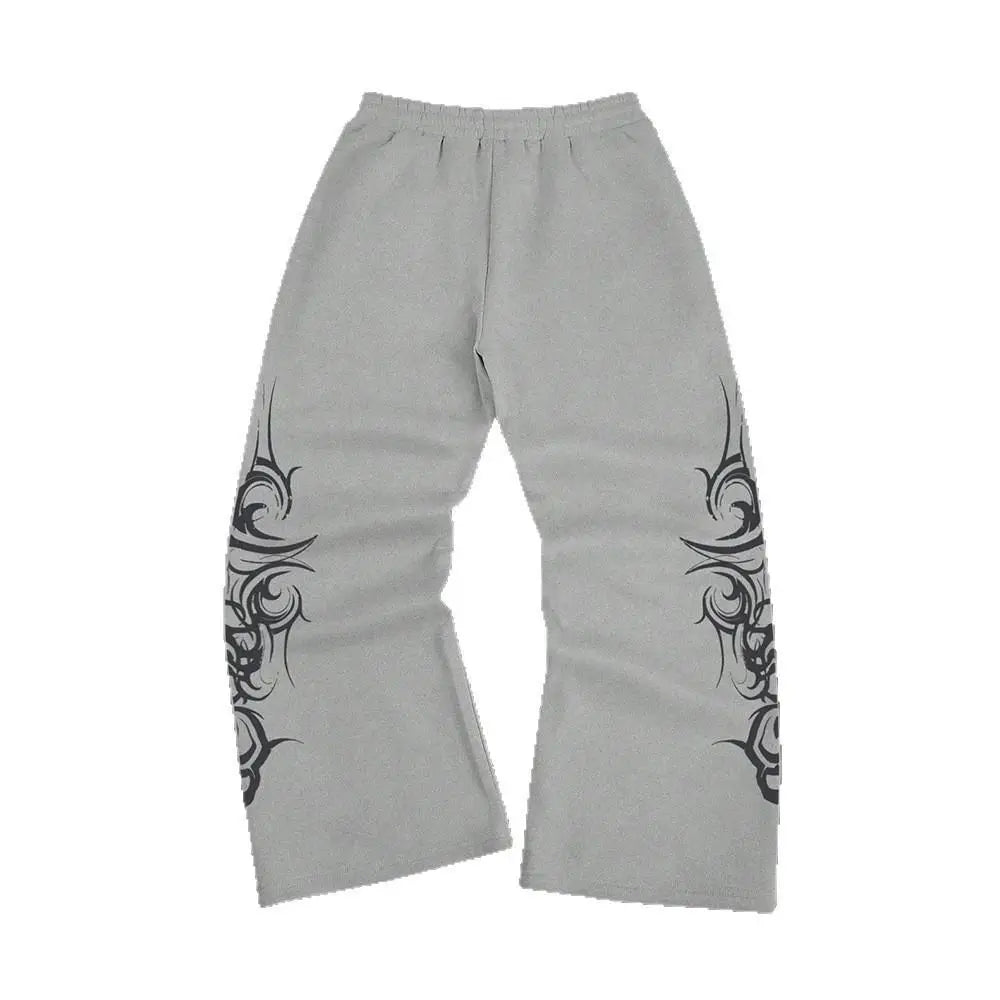 2026 High Street Pants Men Fashion Y2K Sweatpants New Harajuku Hip-Hop Trousers Spring Summer Printed Streetwear Wide-leg Pants