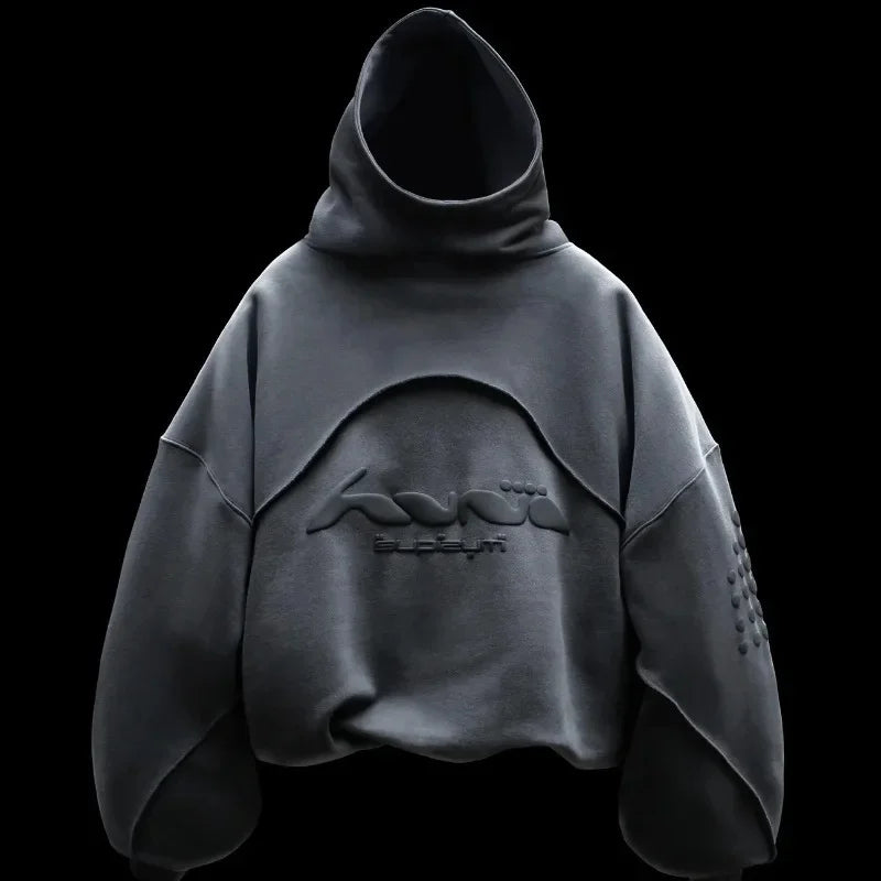 Y2K Harajuku Hoodie Fashion Letter Pattern Splicing Design Sportswear Gothic Retro Men's and Women's Extra Large Casual Wear