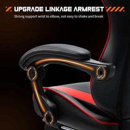 Ergonomic Gaming Desk Chair With Footrest And Headrest